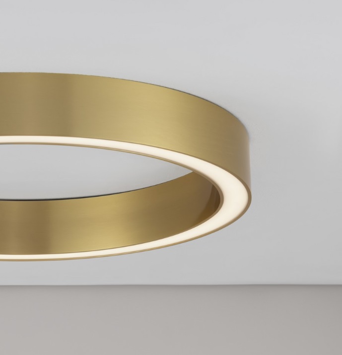 Plafon sufitowy LED Tovia 60 w kolorze złotym z pierścieniowym światłem