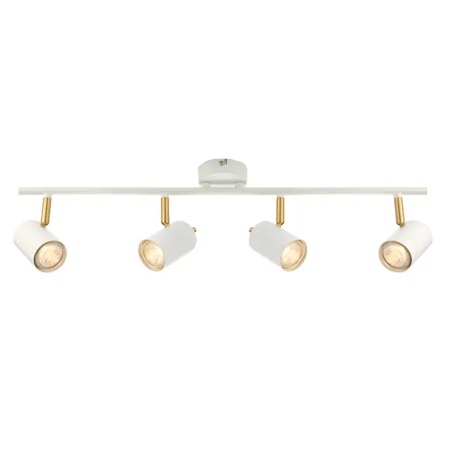 Podłużna lampa Gull - Endon Lighting - matowa biała, złota