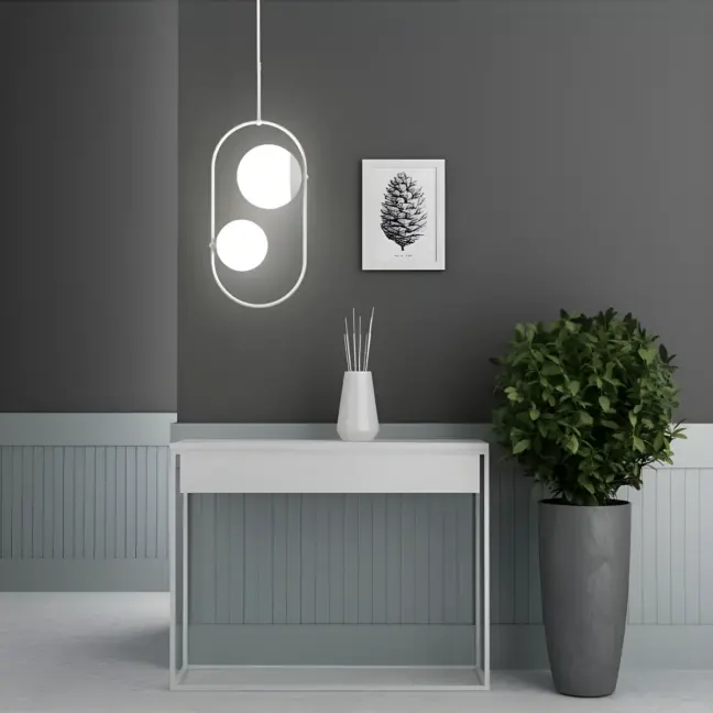 Podwójna lampa wisząca Koban C do eleganckiego przedpokoju