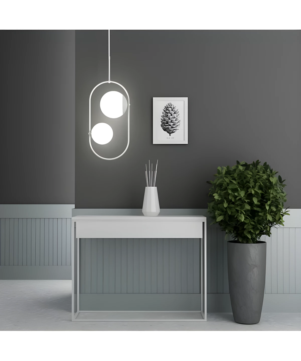 Podwójna lampa wisząca Koban C do eleganckiego przedpokoju