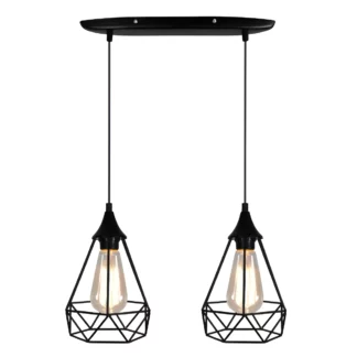 Podwójna lampa wisząca Graf - 2 druciane klosze