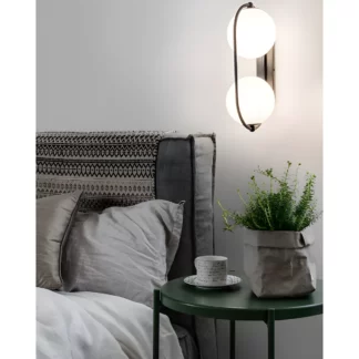 Podwójny kinkiet Koban E do klimatycznej sypialni