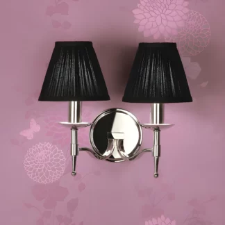 Podwójny kinkiet z czarnymi abażurami do salonu Stanford - Interiors