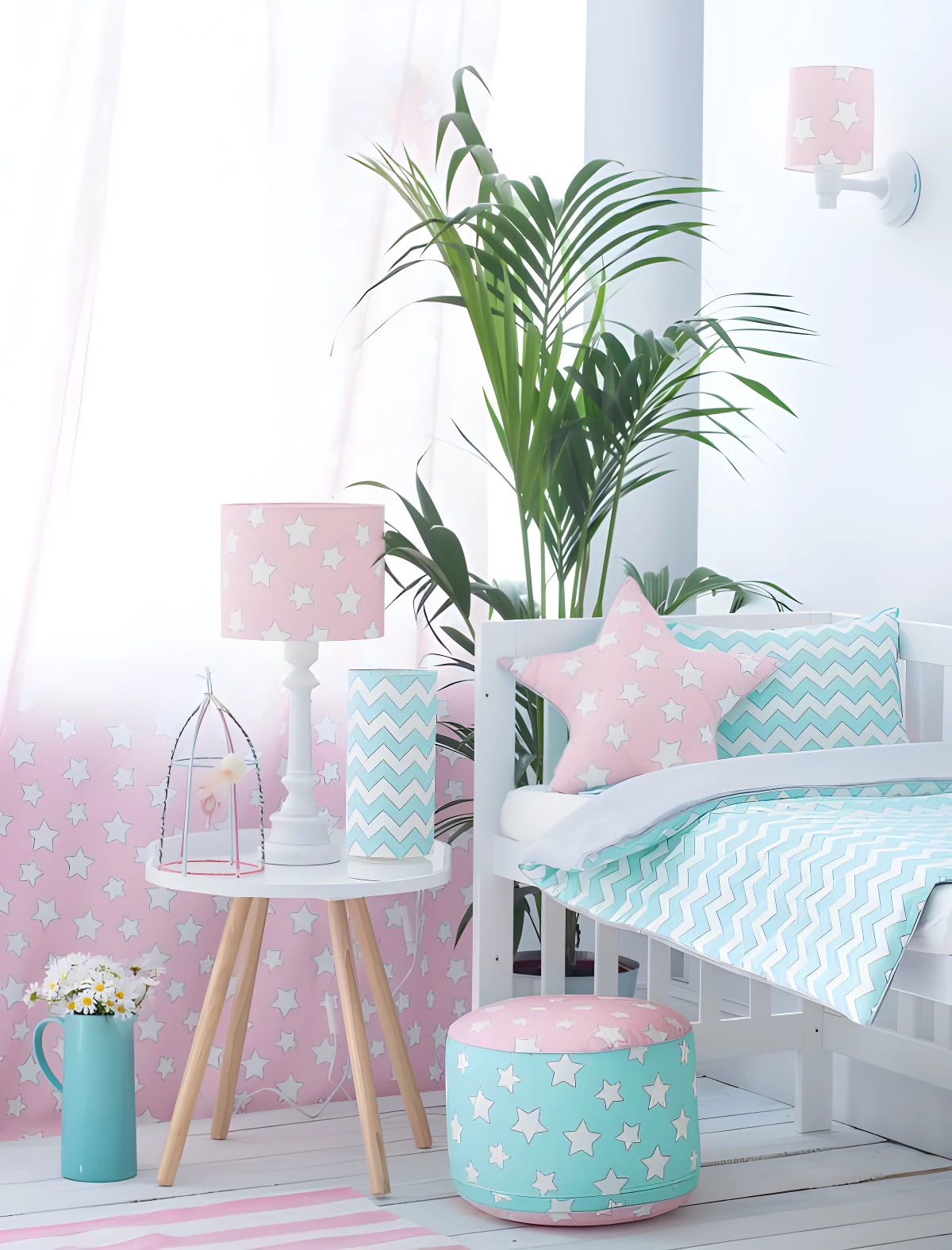 Lampa stołowa Star - kolor różowy - STARS PINK TB