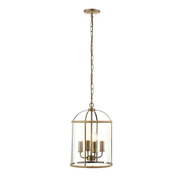 Lampa wisząca Lambeth - kolor mosiądz, transparentny - 69455