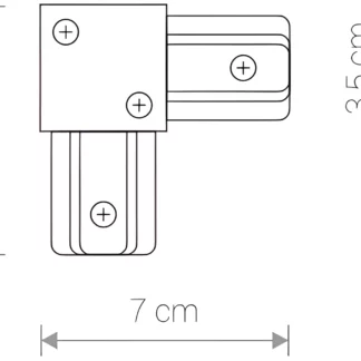 Profile L-connector -czarny