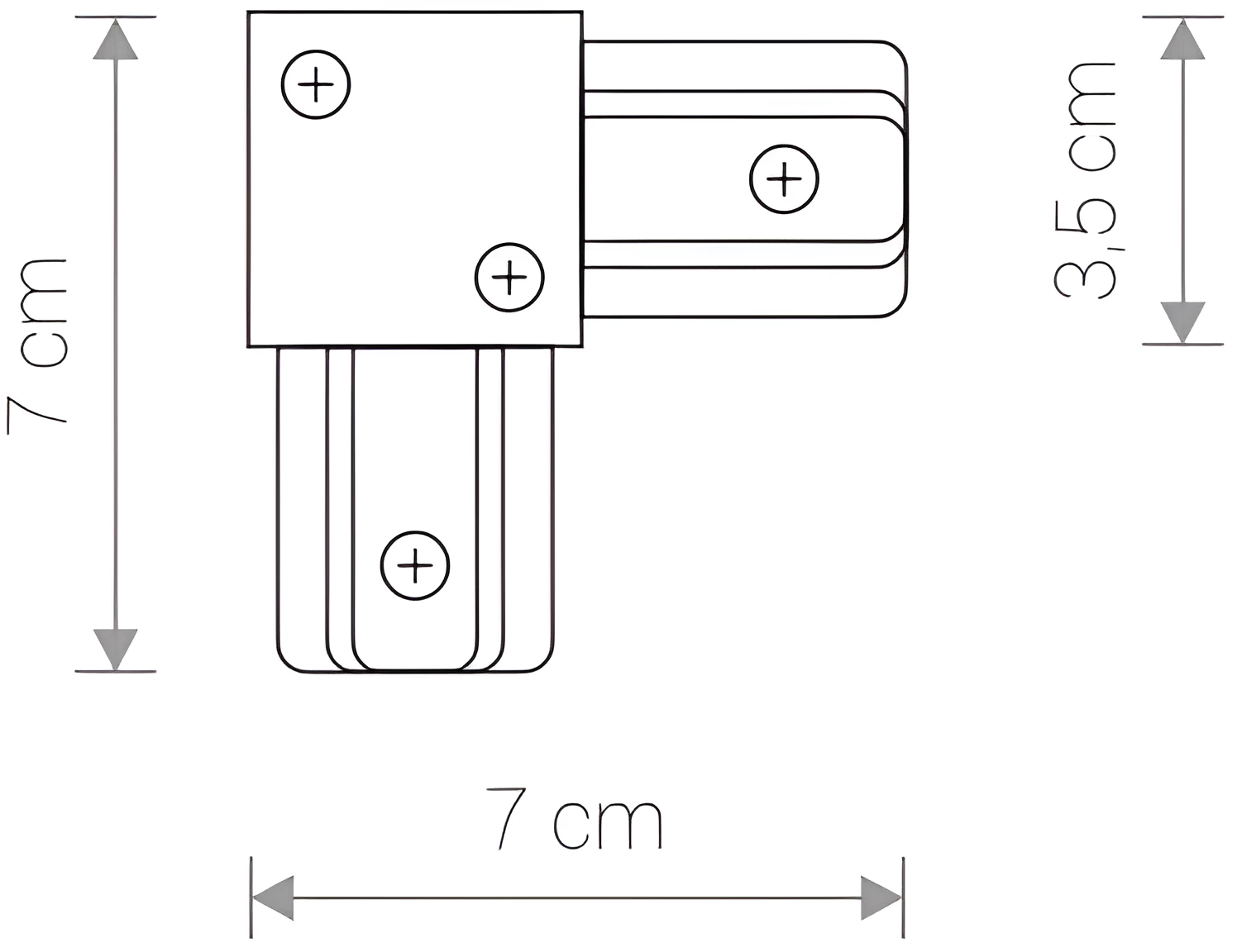 Profile L-connector -czarny