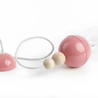 Lampa z żarówką na kablu Loft Bala - wisząca różowa dla dziewczynki