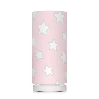 Lampka nocna Pink Stars - różowa w białe gwiazdki