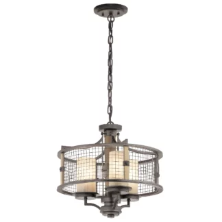 Żyrandol Ahrendale - kolor beżowy, brązowy - KL/AHRENDALE3