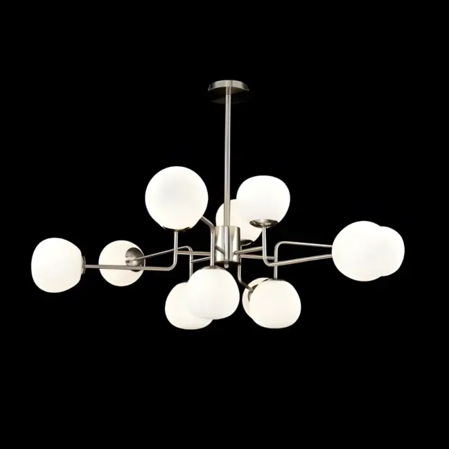 Żyrandol Erich - kolor biały, srebrny - MOD221-PL-12-N