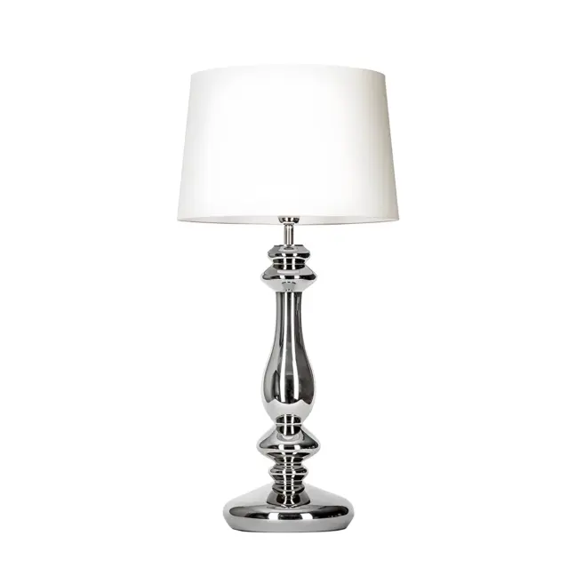 Lampa stołowa Versailles - kolor biały, srebrny - L204161228