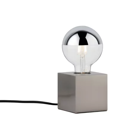 Srebrna lampa stołowa Kura - nowoczesna mała kula