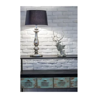 Lampa stołowa Versailles  - kolor połysk, transparentny, Czarny, Szary - L204361261