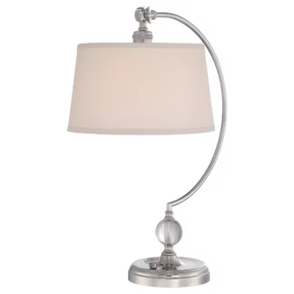 Lampa stołowa Jenkins - kolor beżowy, srebrny - QZ/JENKINS/TL PN