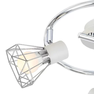 Okrągła lampa sufitowa Verve z reflektorami drucianymi