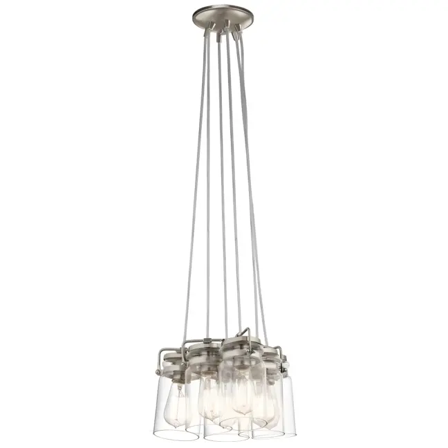 Lampa wisząca Brinley - kolor srebrny, transparentny - KL/BRINLEY6 NI