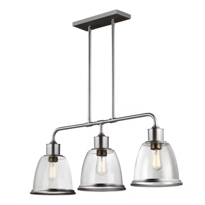 Lampa wisząca Hobson - kolor srebrny, transparentny - FE/HOBSON/3P SN