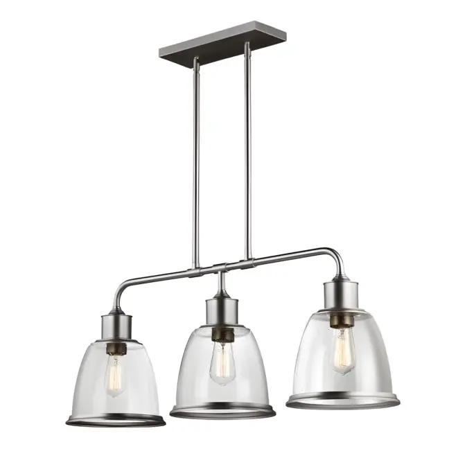 Lampa wisząca Hobson - kolor srebrny, transparentny - FE/HOBSON/3P SN