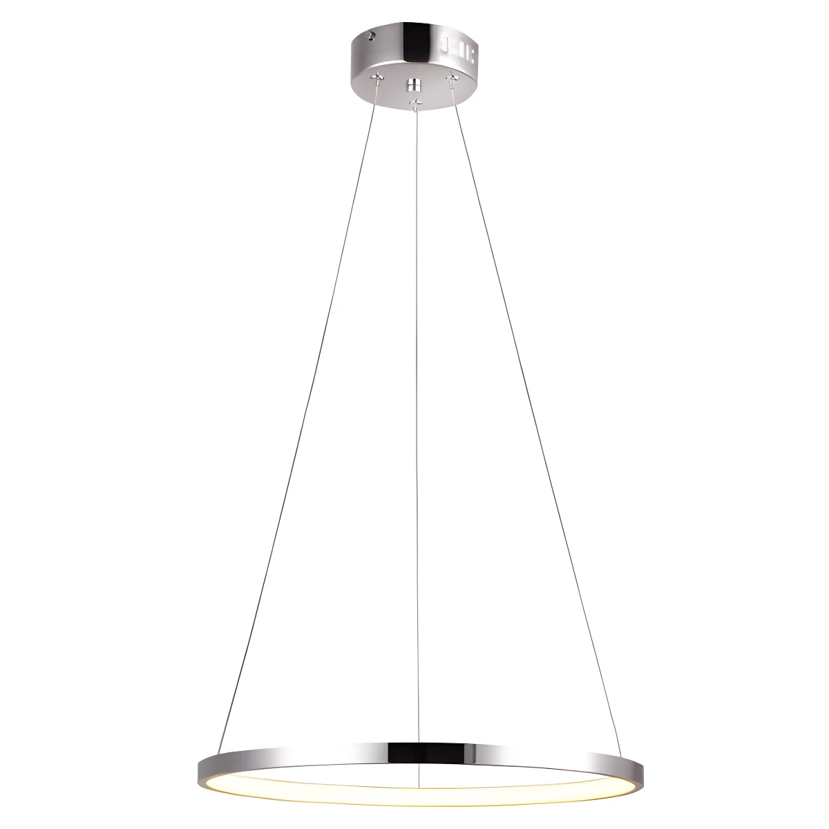 Srebrna lampa wisząca Lune - LED - koło - obręcz