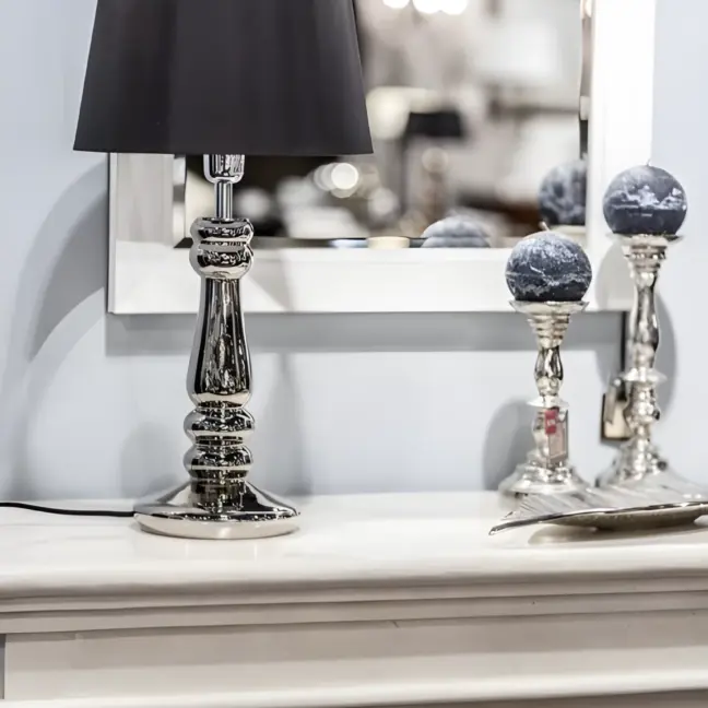 Lampa stołowa Petit Trianon - kolor srebrny, Czarny - L051161249