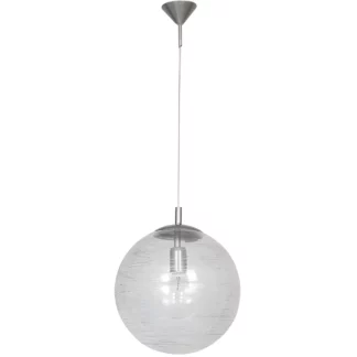 Szklana lampa Globus - klosz ze srebrnymi przetarciami