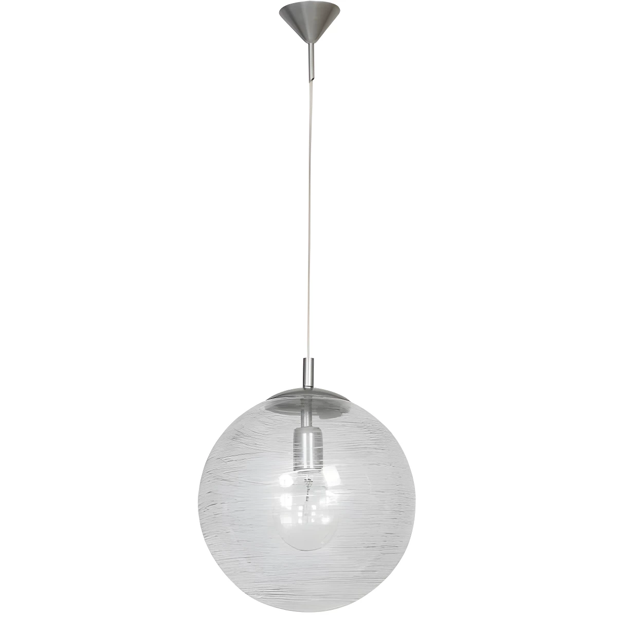 Szklana lampa Globus - klosz ze srebrnymi przetarciami