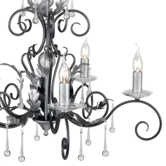 Żyrandol Amarilli - kolor srebrny, Czarny - AML5 BLK/SILVER