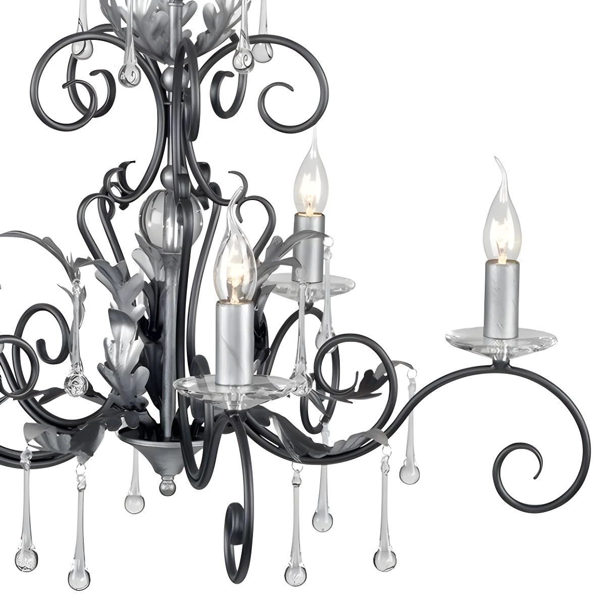 Żyrandol Amarilli - kolor srebrny, Czarny - AML5 BLK/SILVER