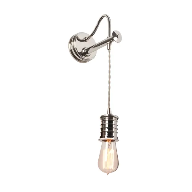 Lampa ścienna Douille - regulacja zwisu, srebrny połysk