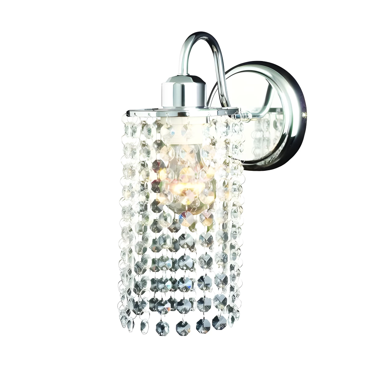 Srebrny kryształowy kinkiet Bright Star - glamour