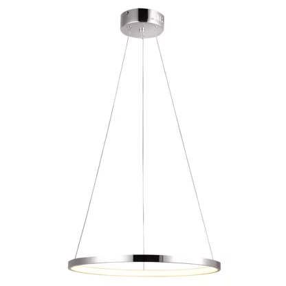 Lampa wisząca Lune - srebrny ring LED do salonu