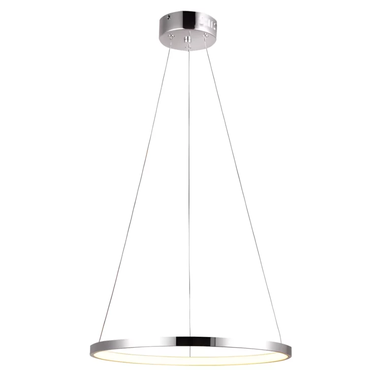 Lampa wisząca Lune - srebrny ring LED do salonu