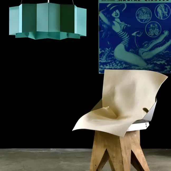 Turkusowa lampa Big Star - Gie El Home - geometryczny klosz