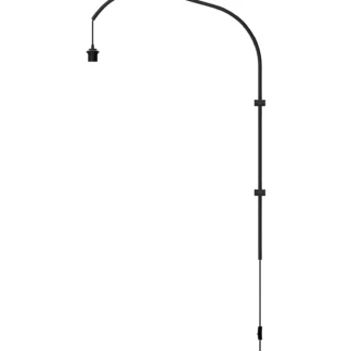 Stylowa podstawa ścienna Willow - pojedyncze ramie - czarna, stalowa