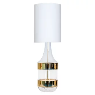 Lampa stołowa Biaritz - kolor biały, transparentny, złoty - L223181302