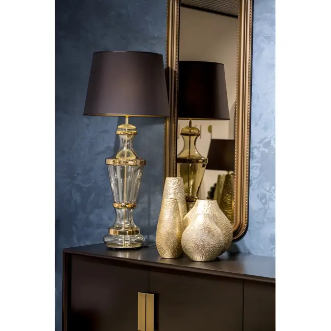 Lampa stołowa Roma Copper - kolor miedź, transparentny, Czarny - L225322256
