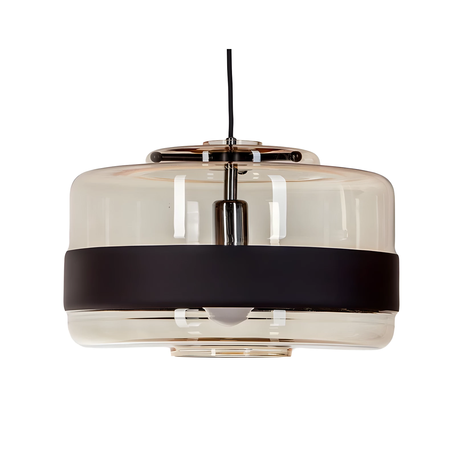 Szklana lampa wisząca Umbriel Wide - bursztynowa