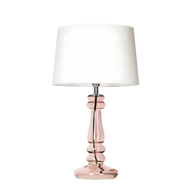 Lampa stołowa Petit Trianon - kolor biały, miedź, transparentny - L051461217