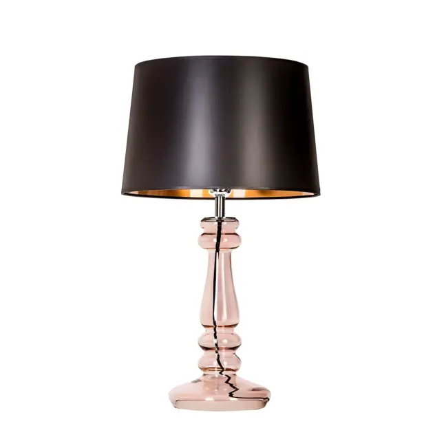 Lampa stołowa Petit Trianon - kolor miedź, połysk, transparentny, Czarny - L051461260