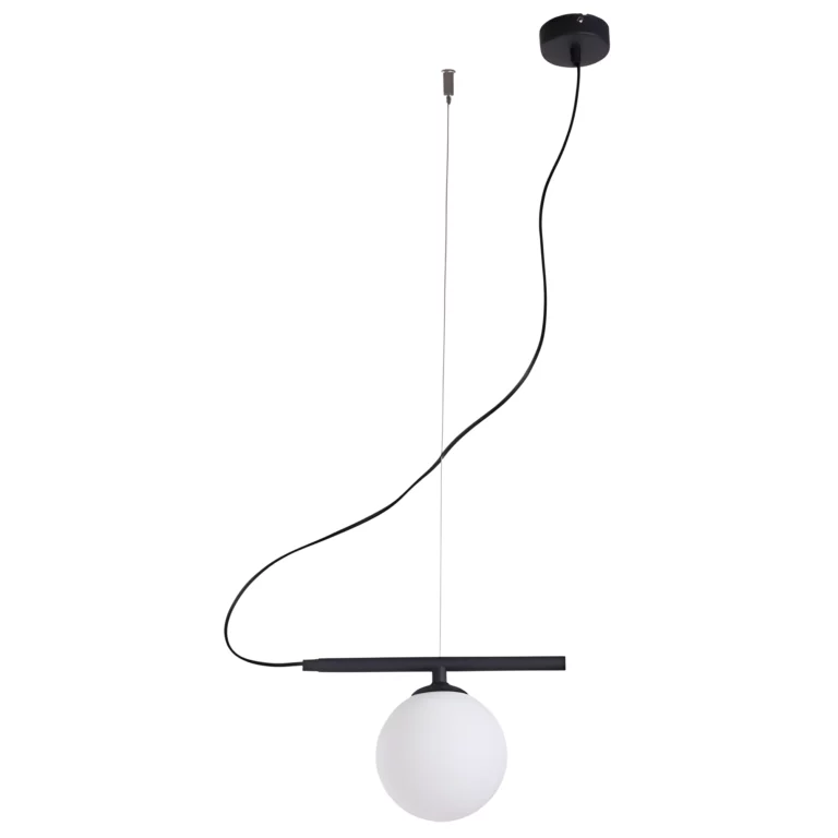 Lampa wisząca Beryl - czarna, szklany klosz