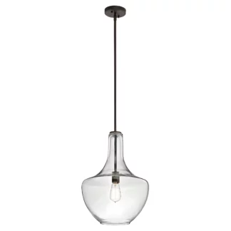 Lampa wisząca Everly - kolor brązowy, transparentny - KL/EVERLY/P/M OZ