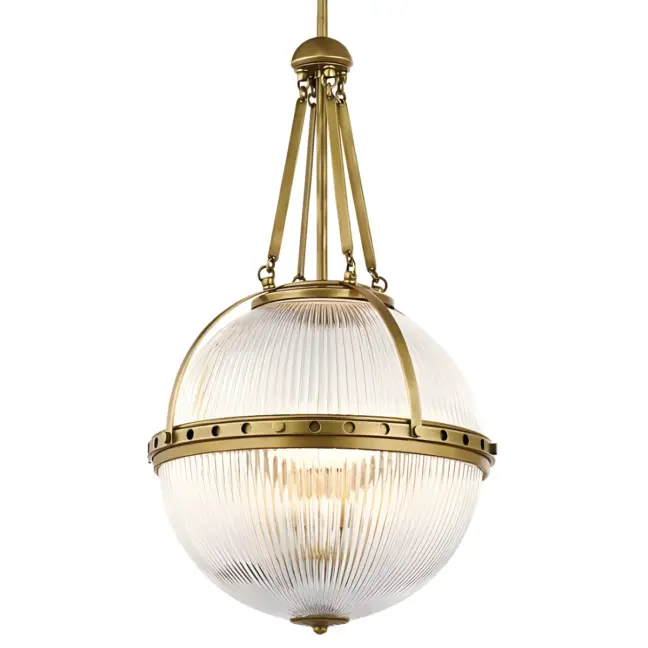 Lampa wisząca Aster - kolor mosiądz, transparentny, złoty - KL/ASTER/P NBR