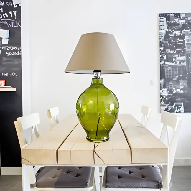 Lampa stołowa Genova  - kolor beżowy, Szary, Zielony - L011011206