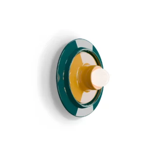 Kinkiet ścienny Voila 28 cm w zielono-żółtej ceramice – barwna lampa dekoracyjna