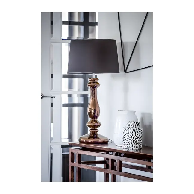 Lampa stołowa Versailles - kolor miedź, połysk, Czarny - L204261250