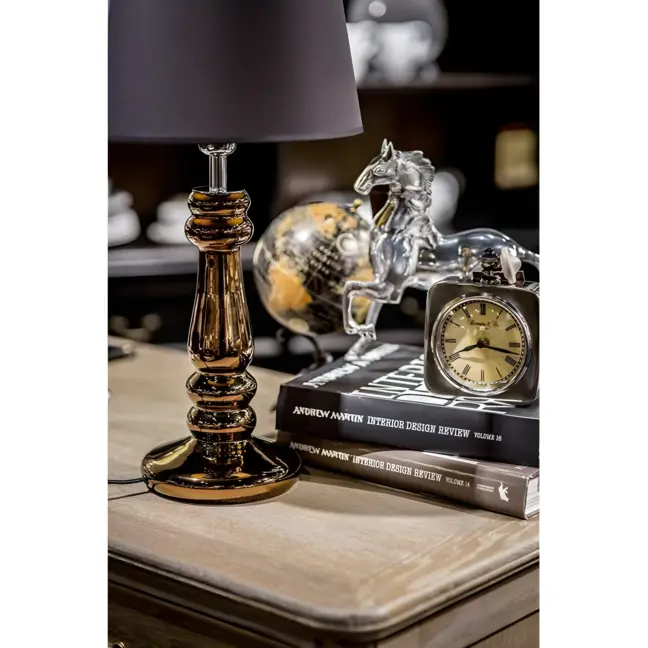 Lampa stołowa Petit Trianon - kolor miedź, połysk, Czarny - L051261260