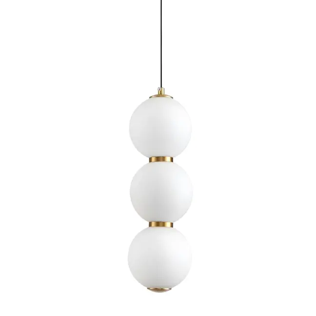 Lampa wisząca Perla z pionowym układem i szklanymi kloszami w kształcie kul