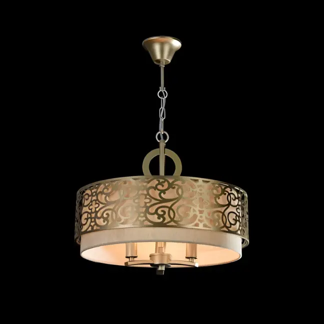 Lampa wisząca Venera - kolor beżowy, mosiądz, złoty - H260-03-N