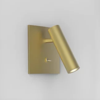 Złoty kinkiet z wyłącznikiem do sypialni - Enna Square LED